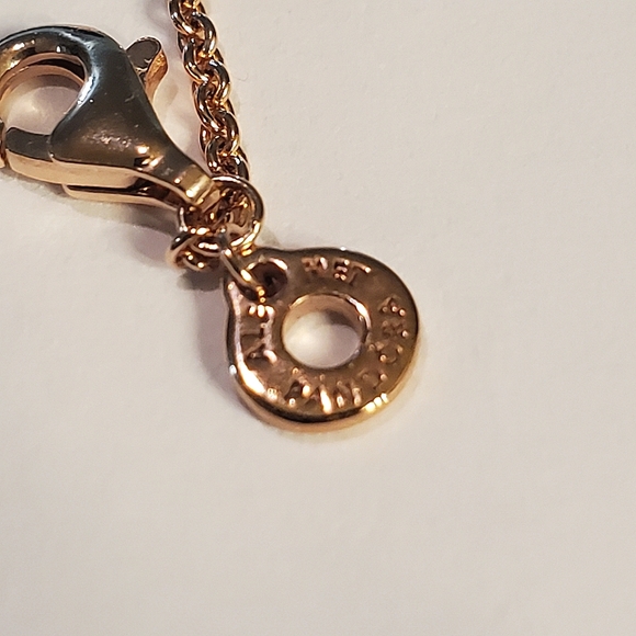 Authentic NEW Pandora Logo Pavé Circle Collier Necklace 14K RGP CZ - Picture 6 of 11